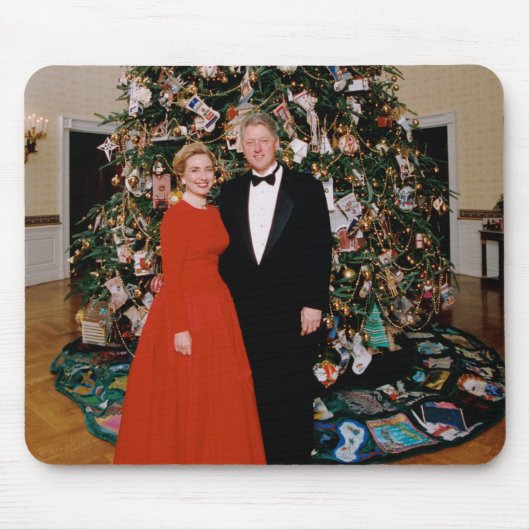 Amerikaanse President Bill Clinton Kerstkaart Muismat (Voorkant)