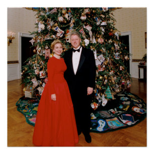 Amerikaanse president Bill Clinton kerstkaart Perfect Poster