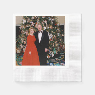 Amerikaanse president Bill Clinton Kerstkaart Servet
