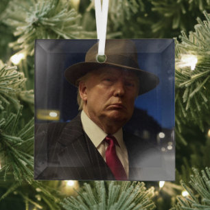 Amerikaanse president Donald Trump Kerstman peter Glas Ornament
