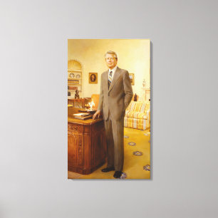 Amerikaanse president James Earl Carter Oval Offic Canvas Afdruk