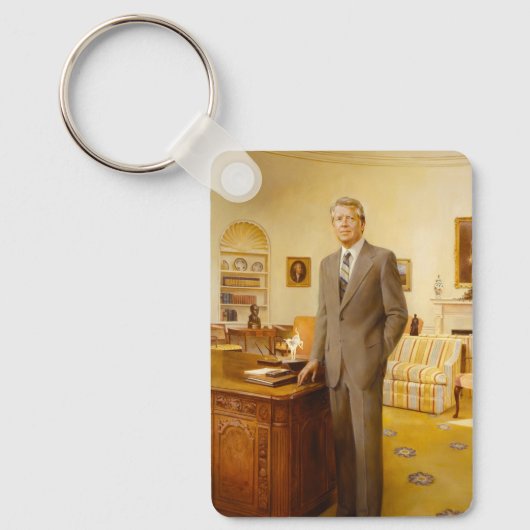 Amerikaanse president James Earl Carter Oval Offic Sleutelhanger (Voorkant)