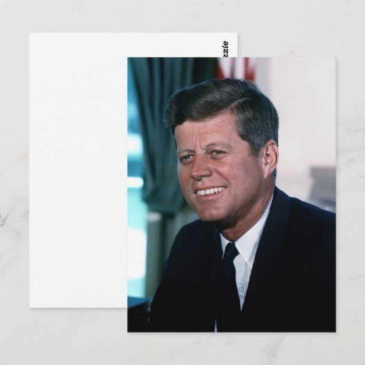 Amerikaanse president John F. Kennedy in het Oval  Briefkaart (Voorkant / Achterkant)
