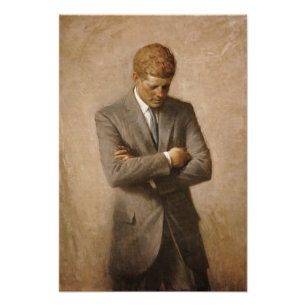 Amerikaanse president John Kennedy geschilderd por Foto Afdruk