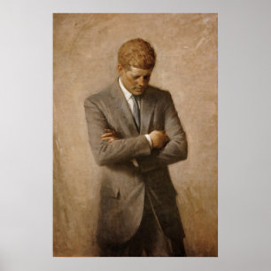 Amerikaanse president John Kennedy geschilderd por Poster