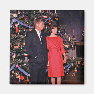 Amerikaanse President John Kennedy kerstkaart Magneet