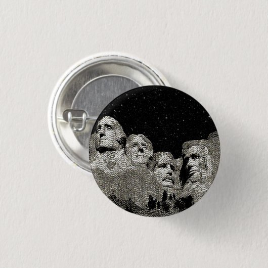 Amerikaanse presidenten Mount Rushmore,   Ronde Button 3,2 Cm (Voorkant /achterkant)