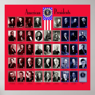 Amerikaanse PRESIDENTEN RED C/563 Poster