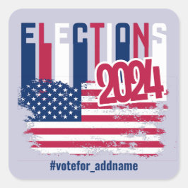 Amerikaanse presidentsverkiezingen 2024 vierkante sticker