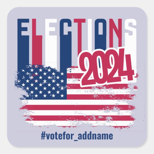 Amerikaanse presidentsverkiezingen 2024 vierkante sticker (Voorkant)