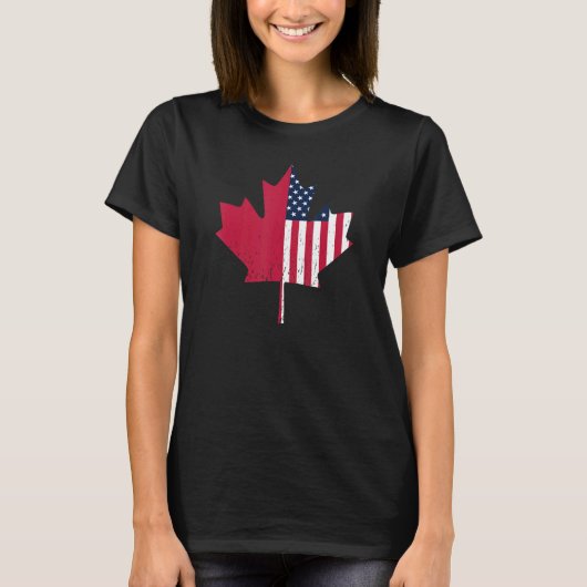 Amerikaanse Pride Amerikaanse vlag esdoornblad Can T-shirt (Voorkant)