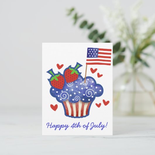 Amerikaanse Pride Cupcake Briefkaart (Staand voorkant)