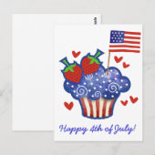 Amerikaanse Pride Cupcake Briefkaart (Voorkant / Achterkant)