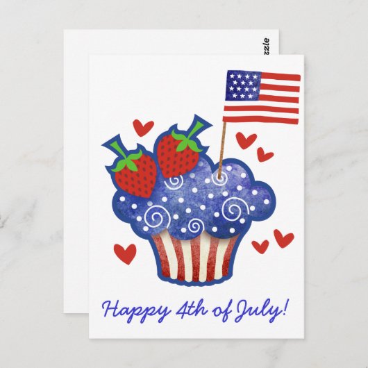 Amerikaanse Pride Cupcake Briefkaart (Voorkant / Achterkant)