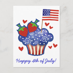 Amerikaanse Pride Cupcake Briefkaart
