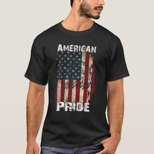 Amerikaanse Pride Flag T Shirt Veterans Day (Voorkant)