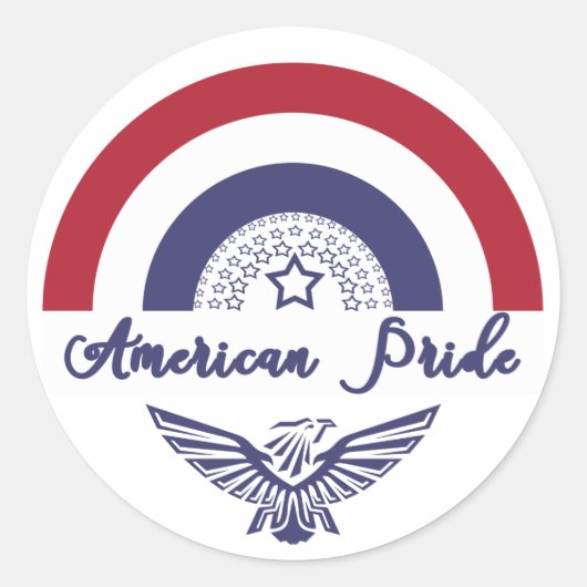 Amerikaanse Pride Regenboogvlag / Eagle Sticker (Voorkant)
