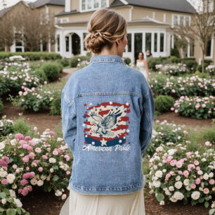 Amerikaanse Pride Vintage Eagle Denim Jas Jacket
