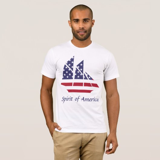Amerikaanse Pride Zeilboot T-shirt (Voorkant volledig)