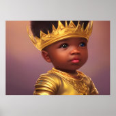 Amerikaanse prins schattige baby gouden kroon poster (Voorkant)
