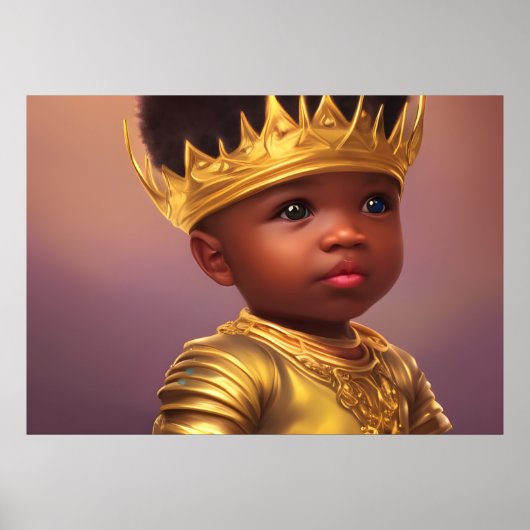 Amerikaanse prins schattige baby gouden kroon poster (Voorkant)