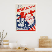 Amerikaanse propaganda tijdens de Tweede Wereldoor Poster (Keuken)