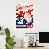 Amerikaanse propaganda tijdens de Tweede Wereldoor Poster (Thuiskantoor)