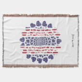  Amerikaanse psychedelische patriottische harten Deken (Voorkant)