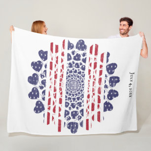 Amerikaanse psychedelische patriottische harten Fleece Deken