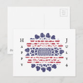 Amerikaanse Psychedelische Patriottische Harten Ti Briefkaart (Voorkant / Achterkant)