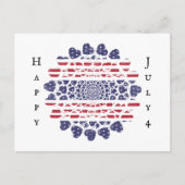 Amerikaanse Psychedelische Patriottische Harten Ti Briefkaart (Voorkant)