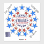 Amerikaanse Psychedelische Patriottische Harten Ti Sticker (Vel)
