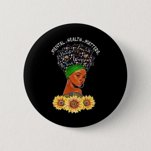 Amerikaanse psychische problemen Vrouw Warrior Que Ronde Button 5,7 Cm (Voorkant)