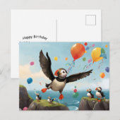 Amerikaanse puffins klif waterballonnen briefkaart (Voorkant / Achterkant)
