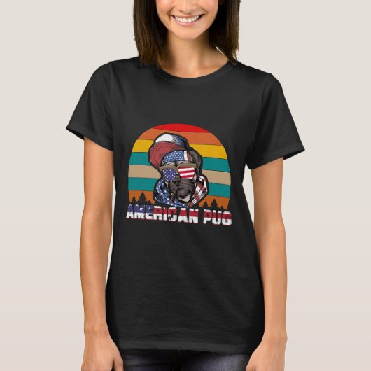 Amerikaanse Pug 149 T-shirt (Voorkant)