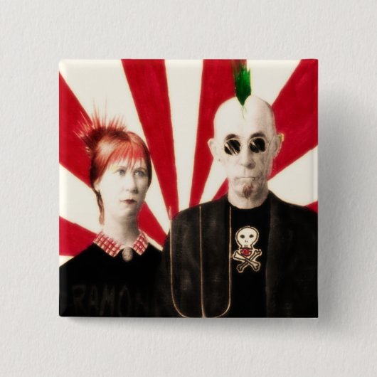 Amerikaanse Punk Butt'n Vierkante Button 5,1 Cm (Voorkant)