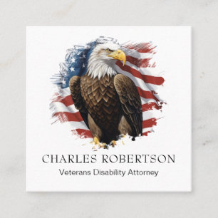*~* Amerikaanse QR-Vlag Kale Adelaar AP16 Vierkante Visitekaartje