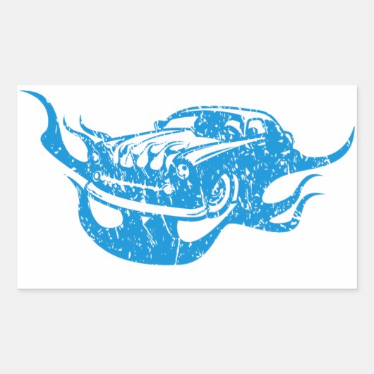 Amerikaanse  racewagen rechthoekige sticker (Voorkant)