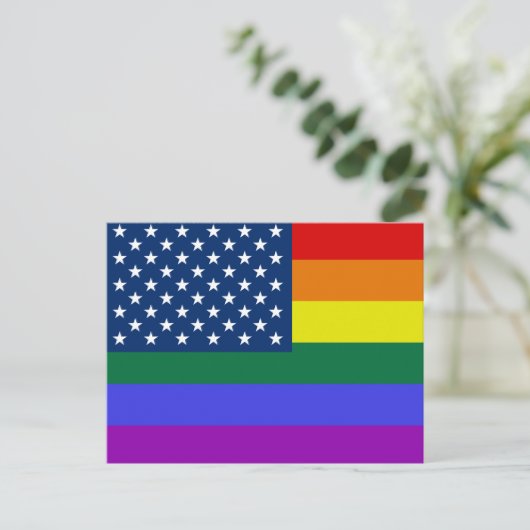 Amerikaanse Rainbow Pride Briefkaart (Staand voorkant)