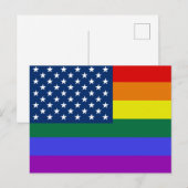 Amerikaanse Rainbow Pride Briefkaart (Voorkant / Achterkant)