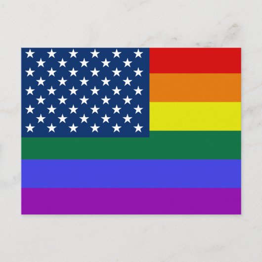 Amerikaanse Rainbow Pride Briefkaart (Voorkant)