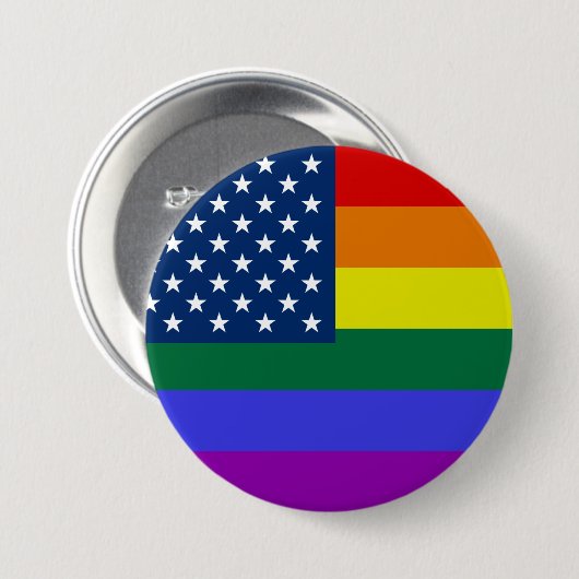 Amerikaanse Rainbow Pride-Button Ronde Button 7,6 Cm (Voorkant /achterkant)