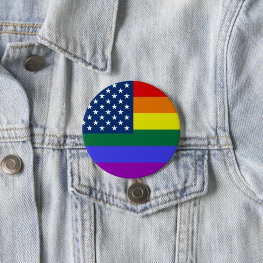 Amerikaanse Rainbow Pride-Button Ronde Button 7,6 Cm (In situ)