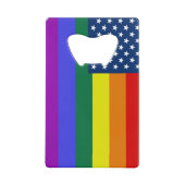 Amerikaanse Rainbow Pride Creditkaart Flessenopener (Voorkant)