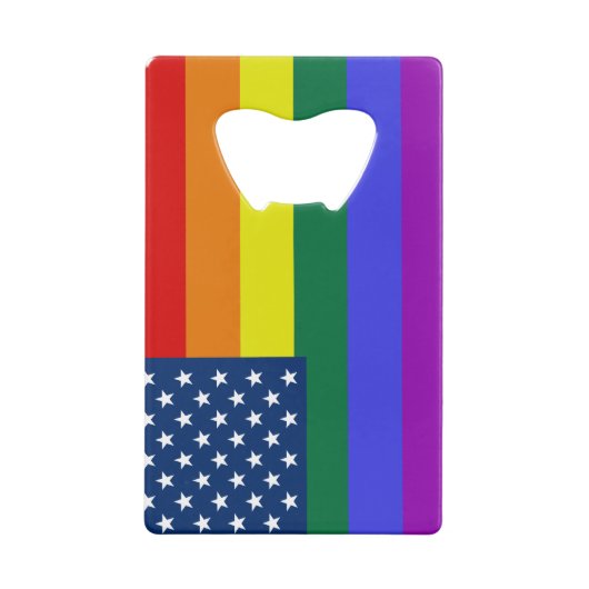 Amerikaanse Rainbow Pride Creditkaart Flessenopener (Achterkant)