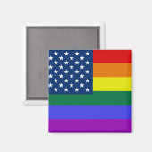 Amerikaanse Rainbow Pride Magneet (Voorkant / Achterkant)