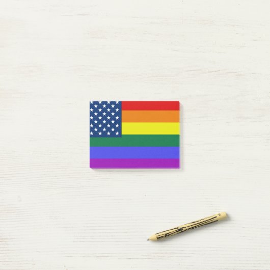 Amerikaanse Rainbow Pride Post-it® Notes (Op bureau)