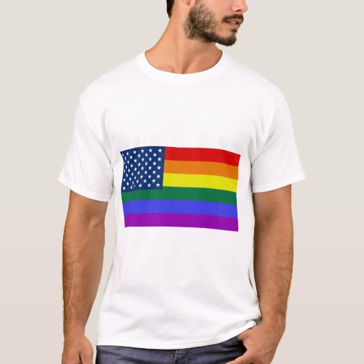 Amerikaanse Rainbow Pride T-shirt (Voorkant)