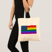 Amerikaanse Rainbow Pride Tote Bag (Voorkant (product))
