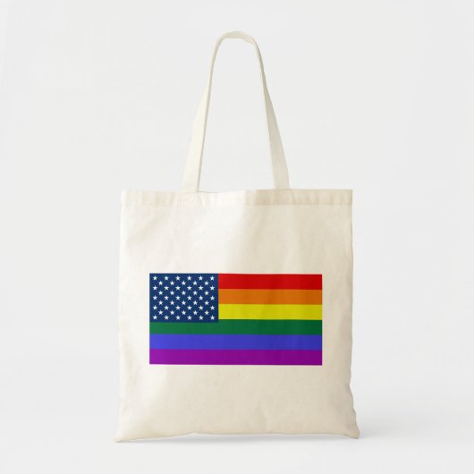 Amerikaanse Rainbow Pride Tote Bag (Voorkant)